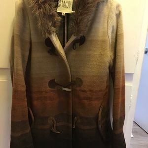 BB Dakota Ombré Toggle fur-hooded Jacket Coat